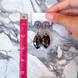 Purple Crystal Drop Earrings